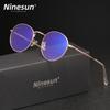 NINESUN бренд сплав анти-синий свет очки для женщин и мужчин круглая оправа очки 99% блокировка синего излучения студенческие оптические линзы очки