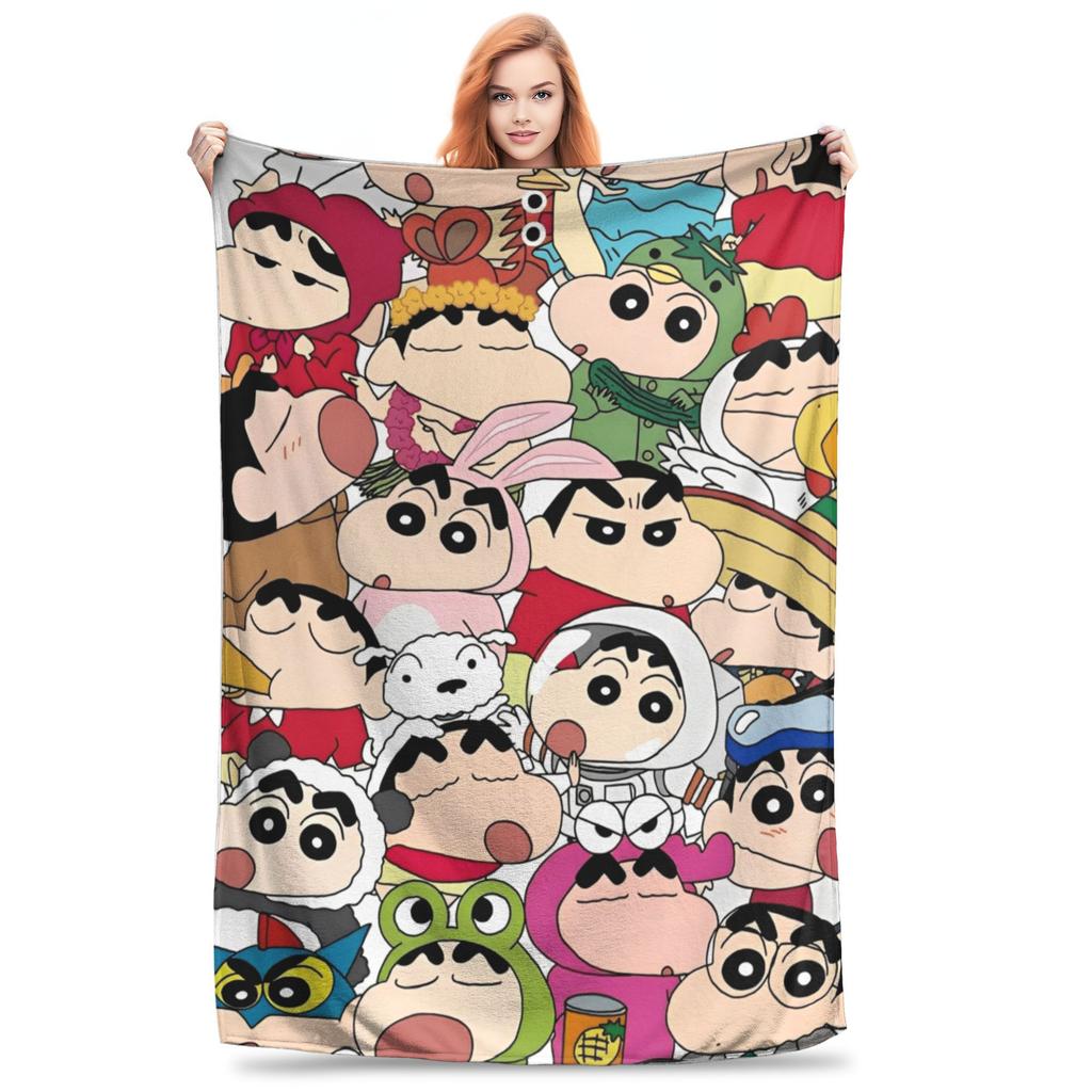 Crayon Shin-chans Cartoon Anime Blanket Multi-size Super Soft and Warm Throw Blankets for Couch Sofa and Bed