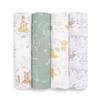 Aden anais essentials и anai Японский оригинал Disney Winnie Friends Winnie Friends ESWC40008DIJB 112 x 112 см Муслиновый хлопок Пеленка Пеленка Набор из 4