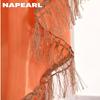 1 шт. NAPEARL экзотическая высококачественная занавеска с кисточками и каймой, короткая занавеска, декоративная занавеска с карманом для гостиной, домашний декор