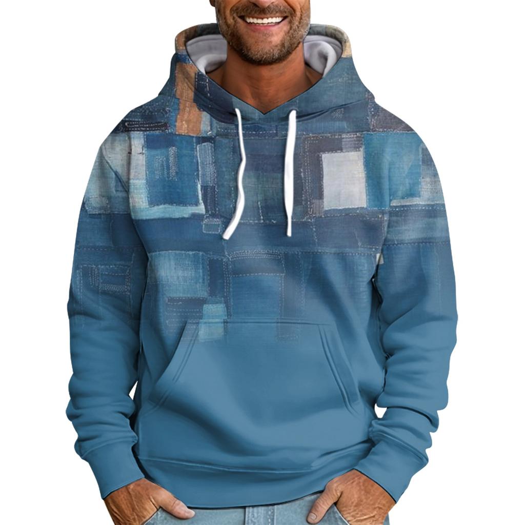 Men's Loose Printed Hooded Sweatshirt Men's Casual Fashion Sports Sweatshirt