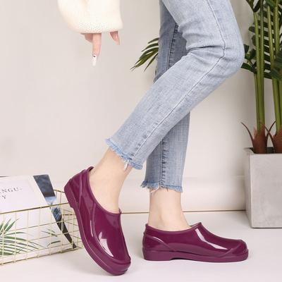 Водная обувь с неглубоким голенищем, дождевая обувь, женские низкие весенне-осенние резиновые сапоги, водная обувь, нескользящая рабочая обувь, резиновая обувь