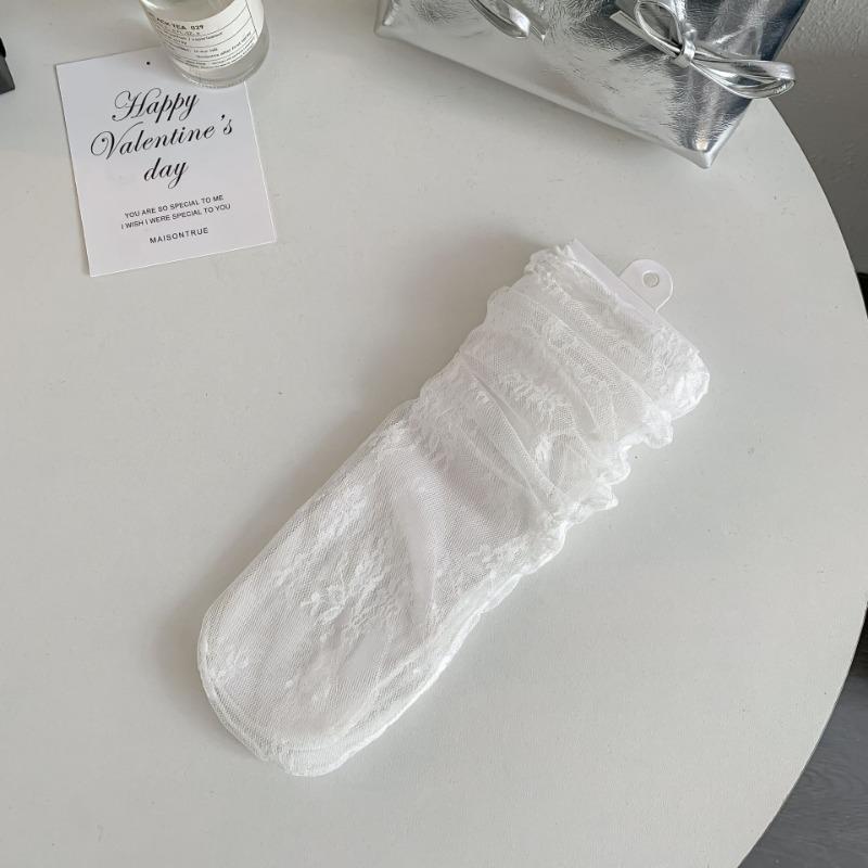 Белые кружевные носки для женщин, маленькие кожаные туфли Мэри Джейн, носки до середины икры, сетчатое кружево, летние махровые носки, летний тонкий стиль