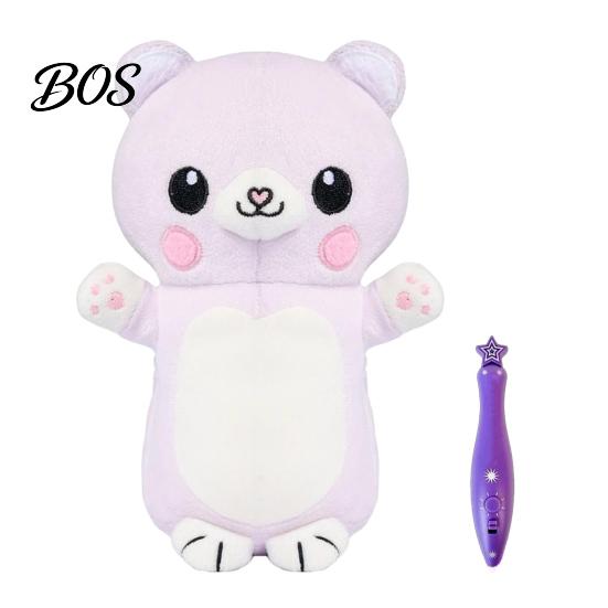 DIY Drawing Stuffed Doll Glow in The Dark Animal Toy with Light Pen, Luminous Fox Rabbit Kids Plush Bear Penguin Doll, Painting Glowing Plushie