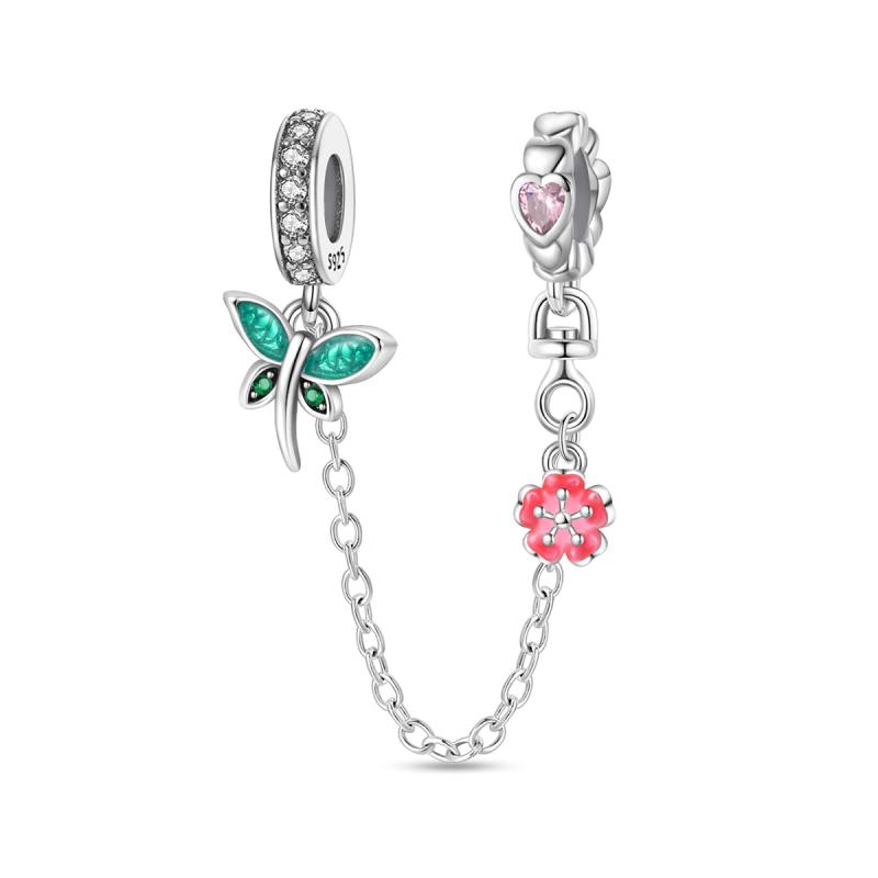 Copper Cute Colorful Flowers Charms Pendant Elegant Romantic Beads Fit Original Bracelet Diy Birthday Jewelry Gift