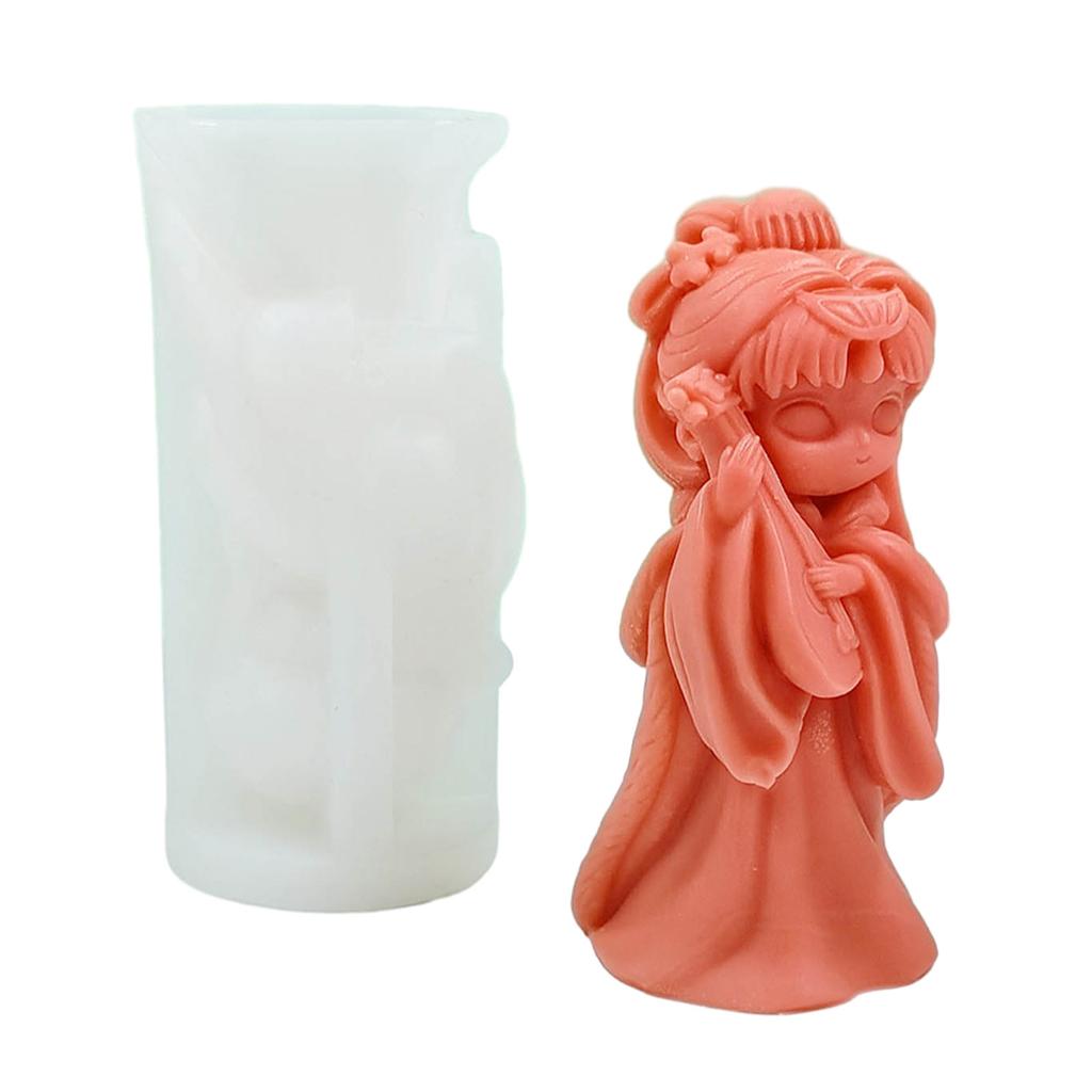 Ancient Doll Candle Silicone Mold 3D Girl Aromatherapy Plaster Soap Resin Mold DIY Chocolate Cake Baking Tool Home Decor