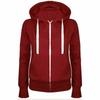 Spring Autumn Casual Fleece Zipped Hoodie Coat Women Fashion Drawstring Sporty Hooded Coats Jackets Ladies Simple Sweatshirt Plus Size
