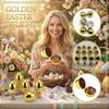 Pack Of 12 Golden Easter Eggs, Easter Eggs Fillable, Easter Egg 6 Cm, Easter Egg Hunting Games, Guest Gift Fillers For Easter Party, Activities