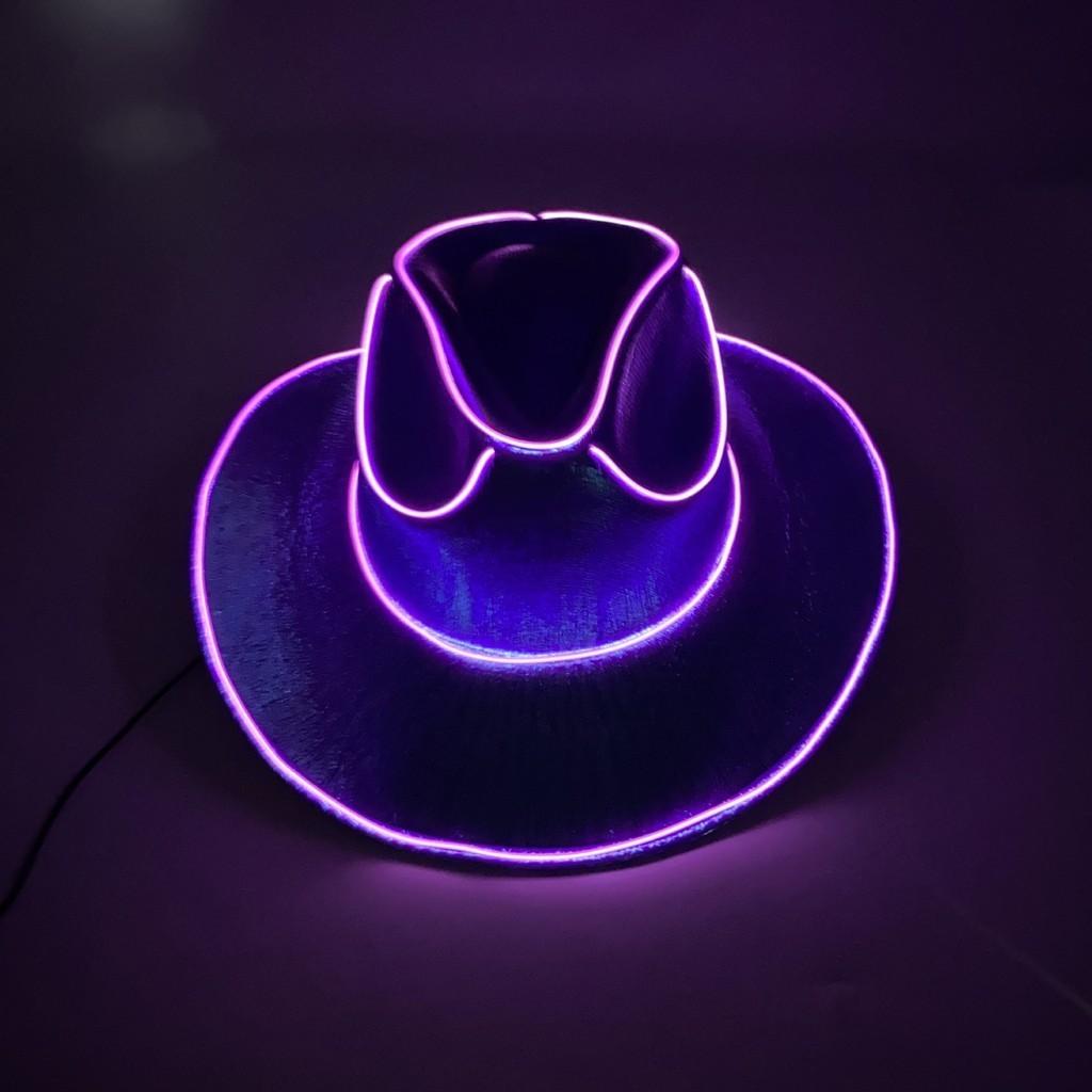 Eye-catching Sparkling Silver Pink Light-up Jazz Hat For Festivals And Holidays