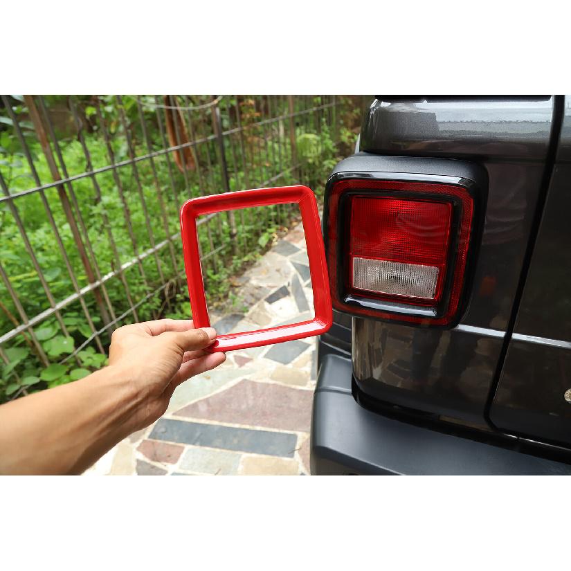 Exterior Taillight Lamp Guards Cover Trim Frame For Jeep Wrangler JL 2018+ Red