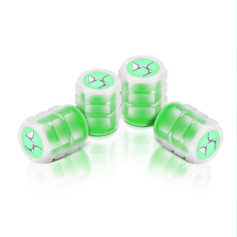 Car Tire Valve Caps Fluorescent Luminous Valve Stem Covers Tyre Nozzles For Citroen C1 C2 Grand C4 Picasso C4L VTS C-ELYSEE DS