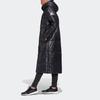 adidas Женская черная хлопковая куртка средней длины с капюшоном и объемными перегородками DZ1486