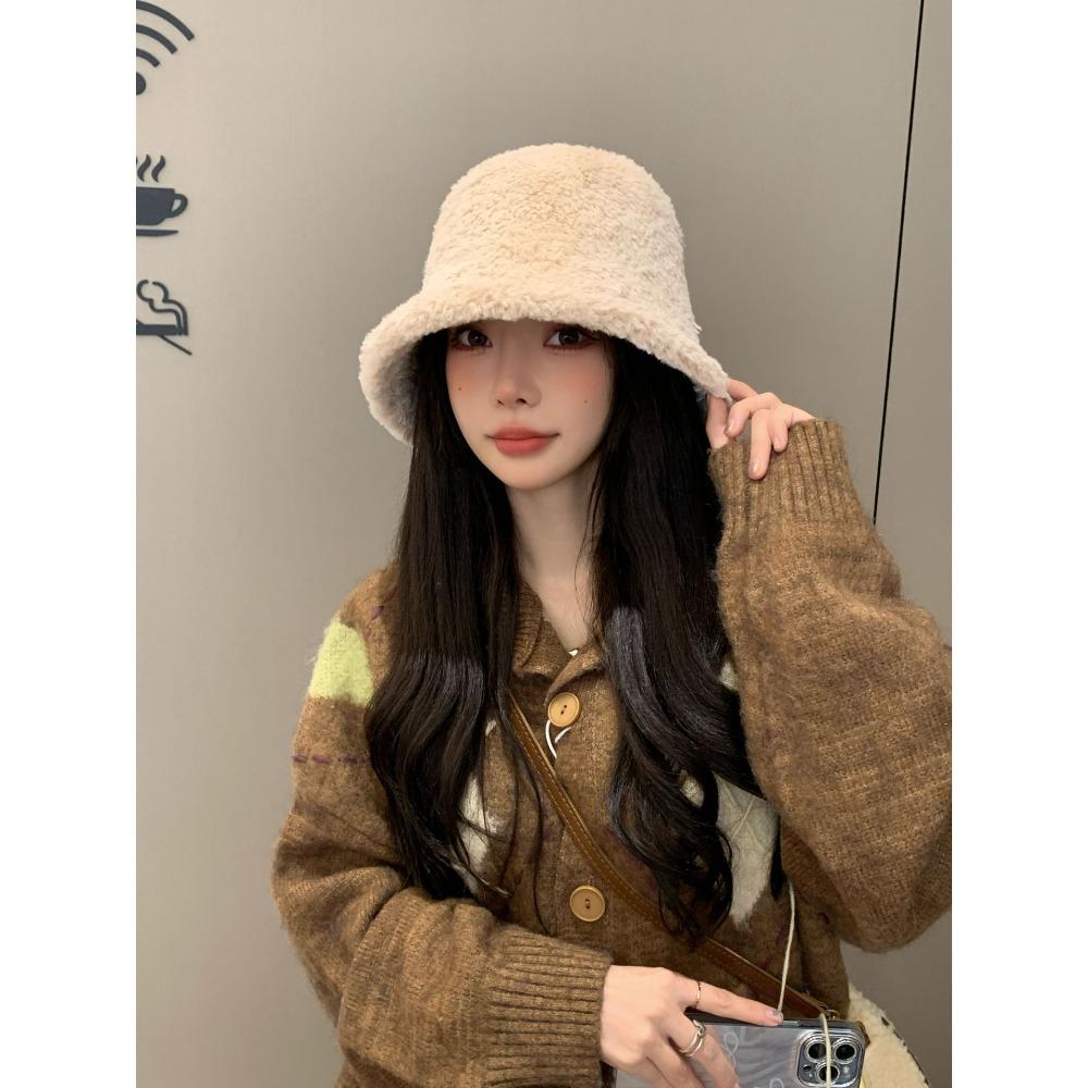 Волосатая Нишевая Панама Женская Зимняя Наружная Путешествующая Теплая Однотонная Шляпа Бассейна Прилив