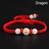 1PC Wristband Red Rope Zodiac Signs Luminous Stone Braided Bracelets Handmade Lucky Unisex