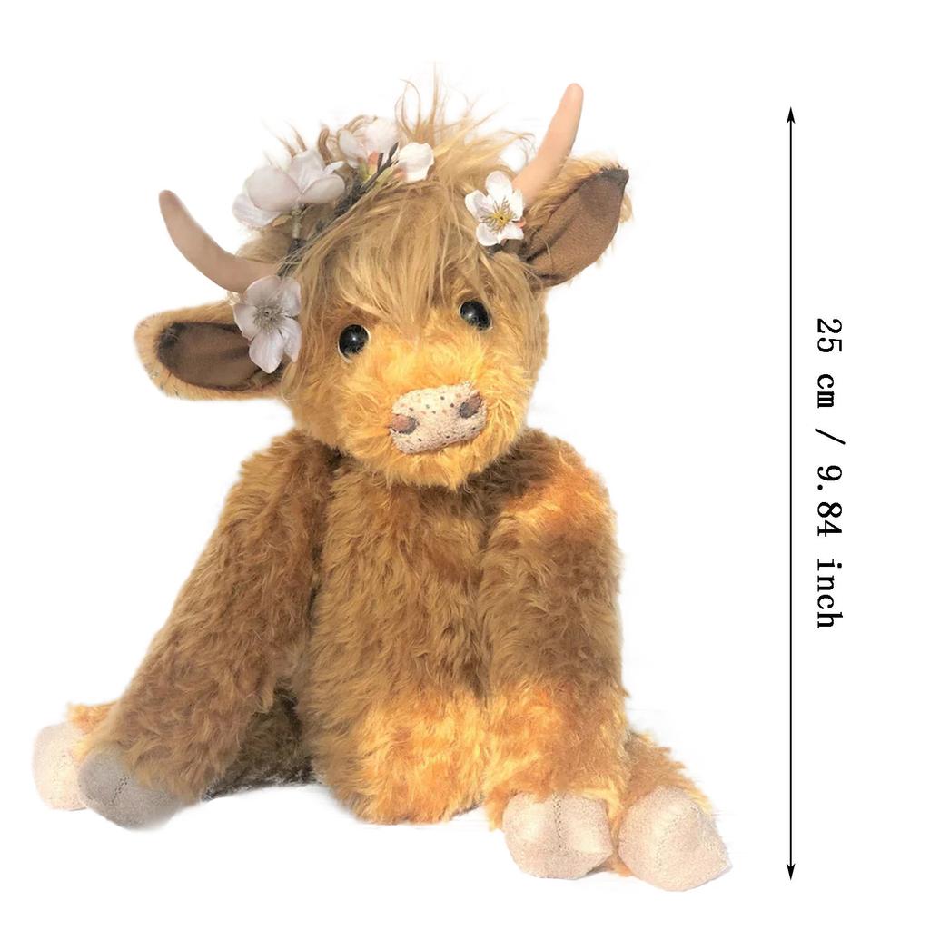 Highland Cattle Plush Doll Plush Cattle Toys Fluffy Cow Plush Pet Cow Toys