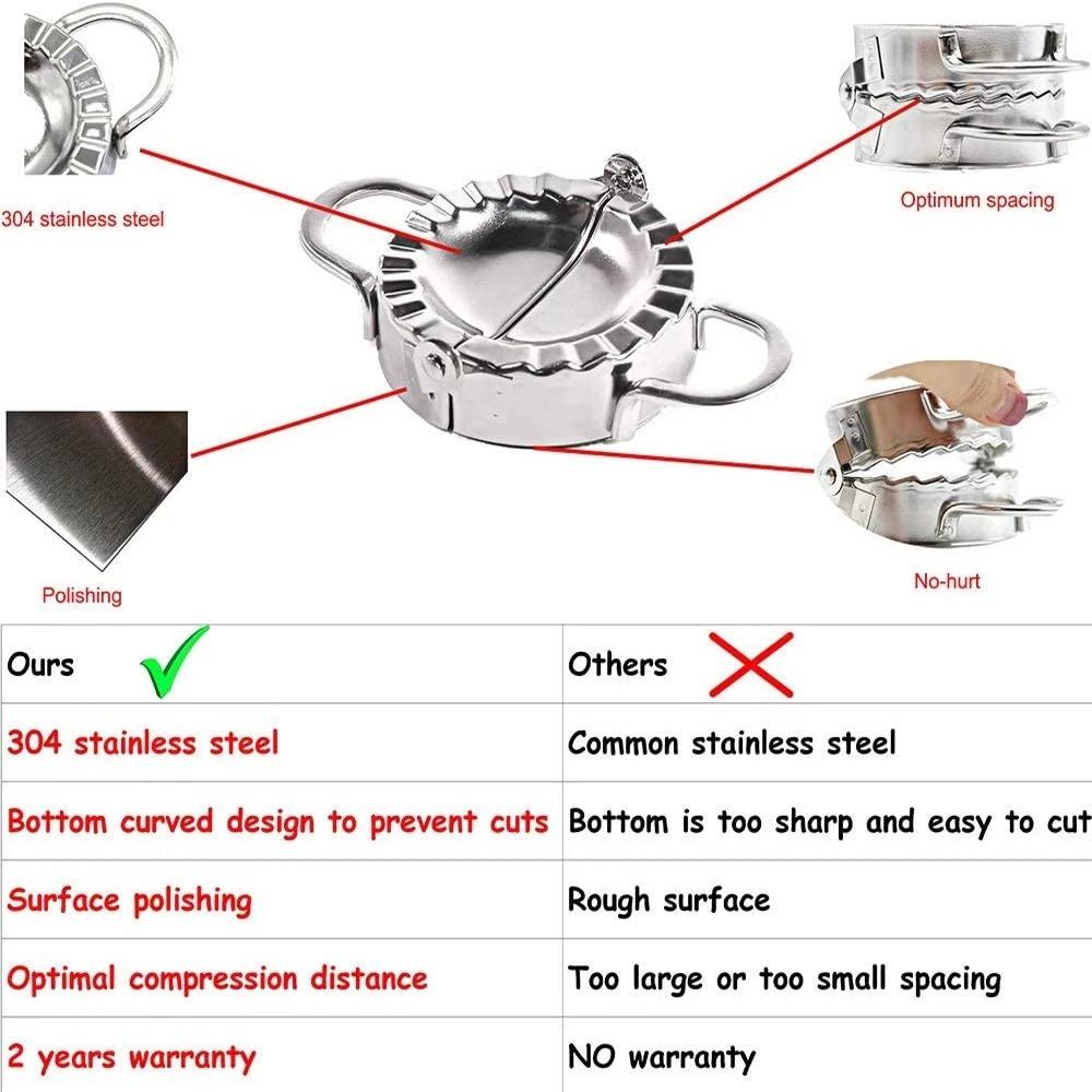 Stainless Steel Dumpling Maker, Household Dumpling Skin Pressing Mold, Lazy Dumpling Kneading Tool, Leak Proof Filling Dumpling Clip