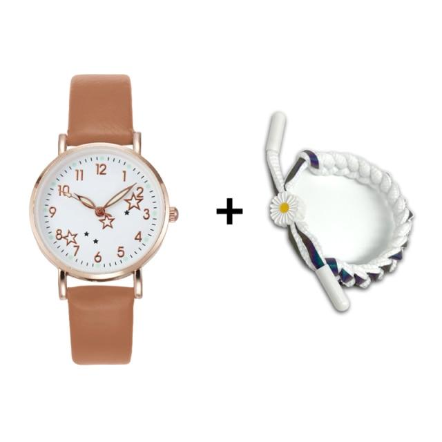 New Watch Women Simple Classic Fashion Small Dial Women's Watches Leather Strap Quartz Clock Wrist Watches Gift