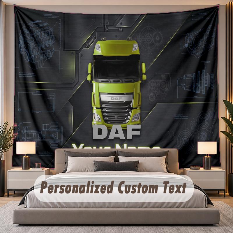 Custom Name Text Tapestry DAF Personalized Polyester Wall Tapestry For Bedroom And Room