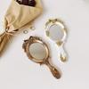 Embossed Rose Cosmetic Mirror Single-Sided Vintage Mirror Portable Handheld Mirrors  Women Girls