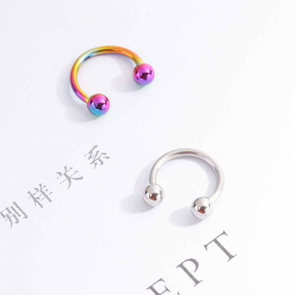 For Women Circular Stud Earrings Ball Hoop C Shape Body Piercing Jewelry Nose Rings Lip Rings