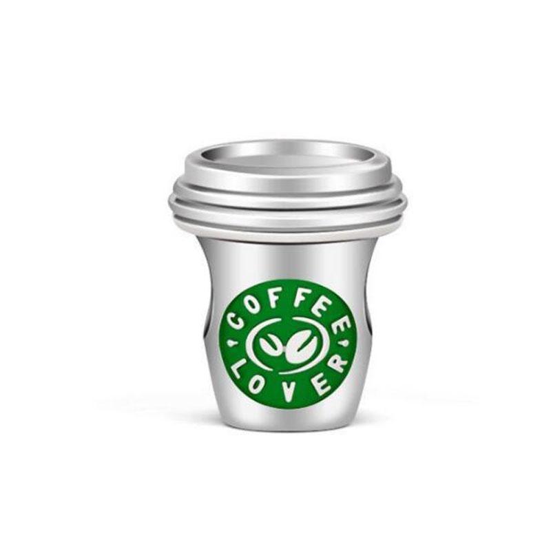 Новая медная подвеска Шарм-бусина в виде кофейной чашки Подходит для оригинального женского браслета Пиво Вино Подвесные украшения Подарок