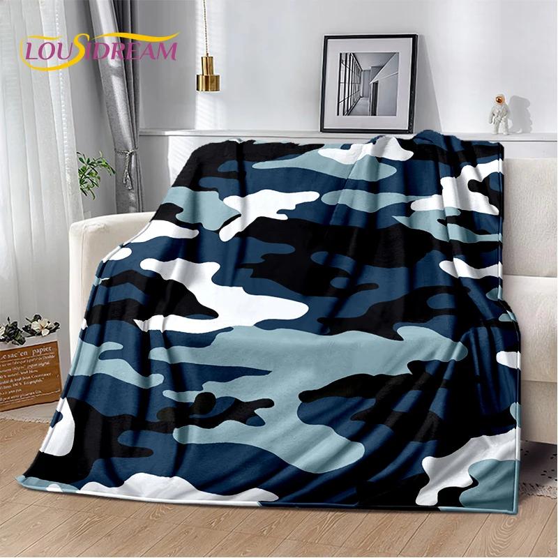 2025 Colorful Camo Green Camouflage Soft Blanket,Soft Throw Blanket for Home Bedroom Bed Sofa Picnic Travel Cover Child Gift