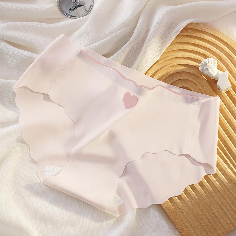 Женское нижнее белье из ледяного шелка, дышащее бесшовное нижнее белье из очищенного хлопка с промежностью