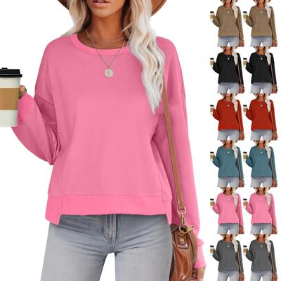 Осенняя женская толстовка с круглым вырезом и длинным рукавом в стиле пэчворк, модная женская толстовка