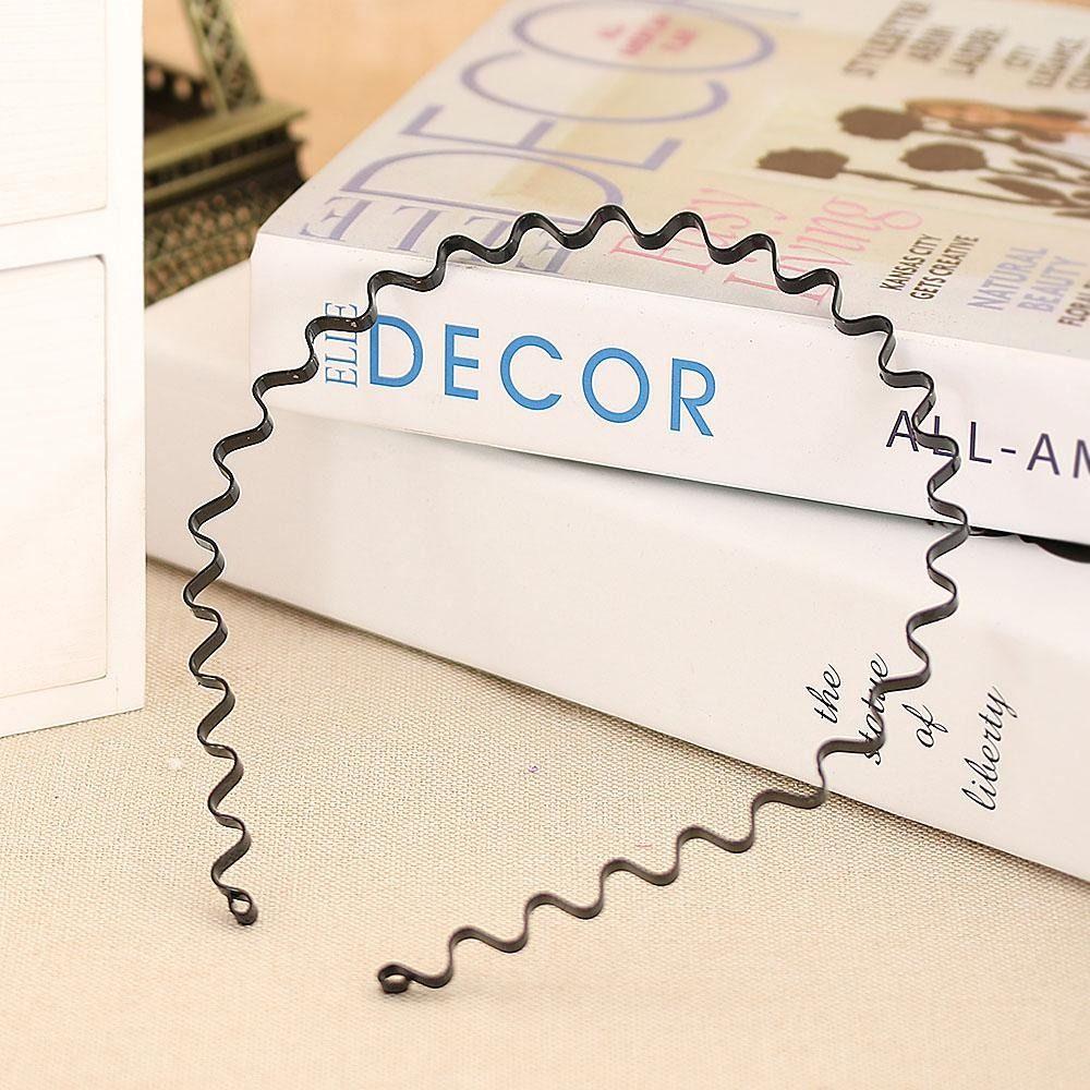 Унисекс Ободок Черный Металлический Волнистый Ободок для Волос