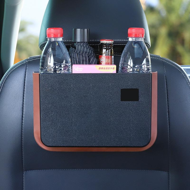 Car Trash Can Organizer Net For Storage Bag Auto Pocket Tablet Phone Glasses Protection Tray Back Table Rear Seat Cup Holder