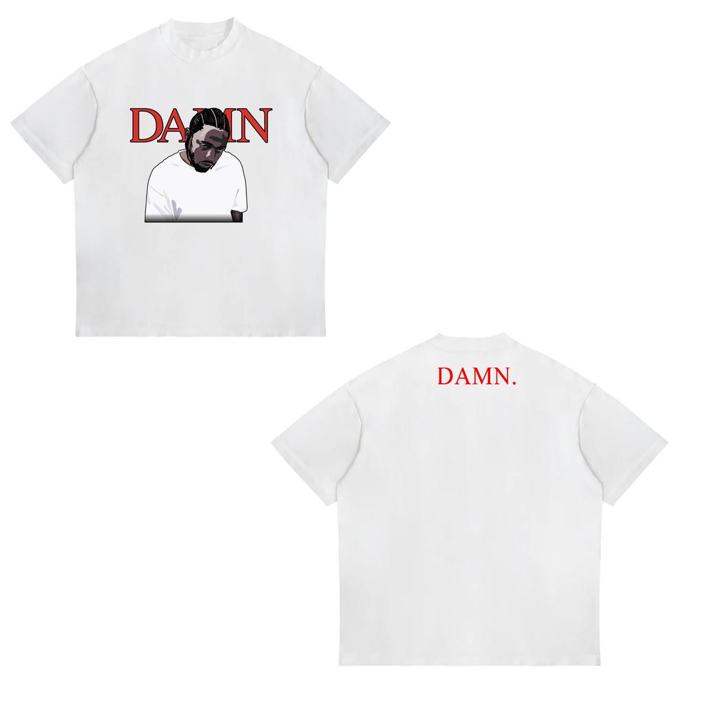 Rapper Kendrick Lamar DAMN Same Graphics T Shirt Summer Unisex Women Fashion Hip Hop Oversized TShirts Unisexs Vintage Cotton Tshirt