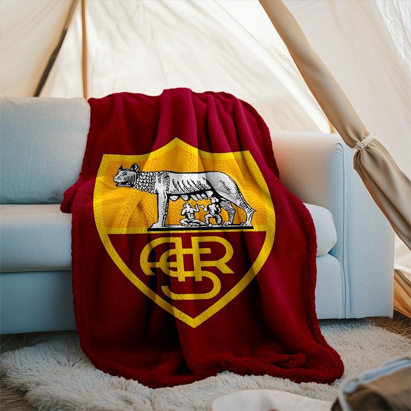 1PC Rome Wolf Football club Printed Soft Flannel Blanket Throw for Adult Bedroom Living Room Sofa Camping Travel Fan gifts Christmas Gifts