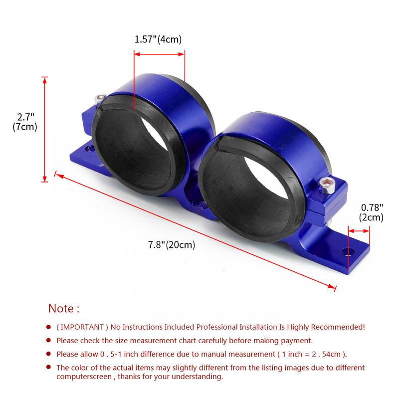 Aluminum Car Dual Twin Fuel Pump Mount Bracket 60MM & Fuel Filter Clamp Mounting Bracket Holder 60mm Cradle For Car Modified