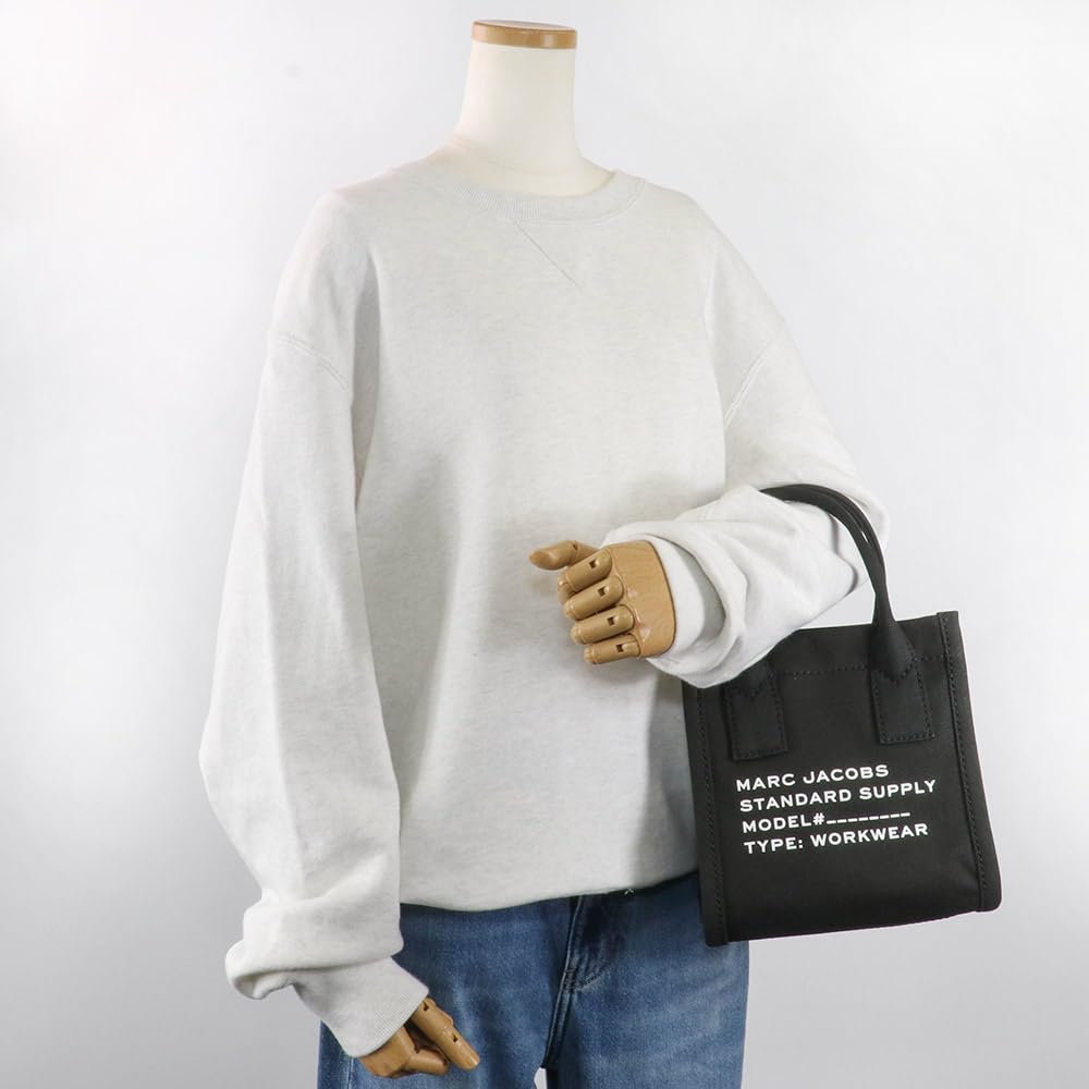 Marc Jacobs Small Satchel Tote Shoulder Bag in Black with Standard Supply Logo (4S4HCR003H02) Canvas. [Outlet] [Brand Name] [Used]