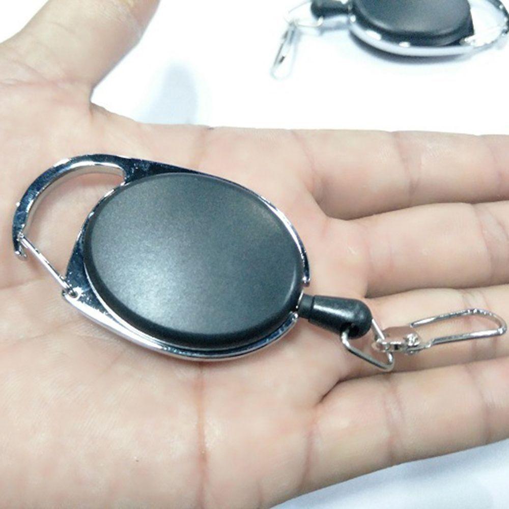 Clips ABS ID Lanyard Anglers Keychain Recoil Retractable Pull Key Ring Badge Holder Badge Reel