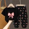 2Pcs/Set Summer Sets Children's Clothing Girls Kids Toddler Clothes Cute Fashion T-shirt Top + Pants Baby Girl Clothes