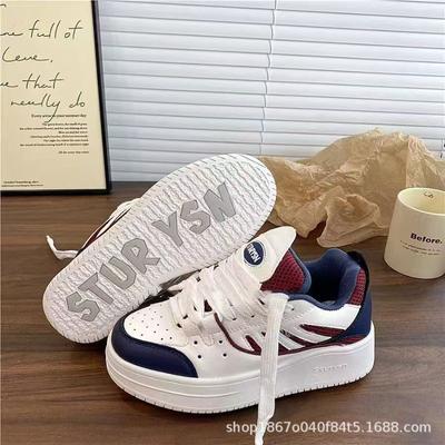 Платформа дофамин клюквенный цвет сочетание хлебные туфли женские прилив лето новые универсальные повседневные кеды