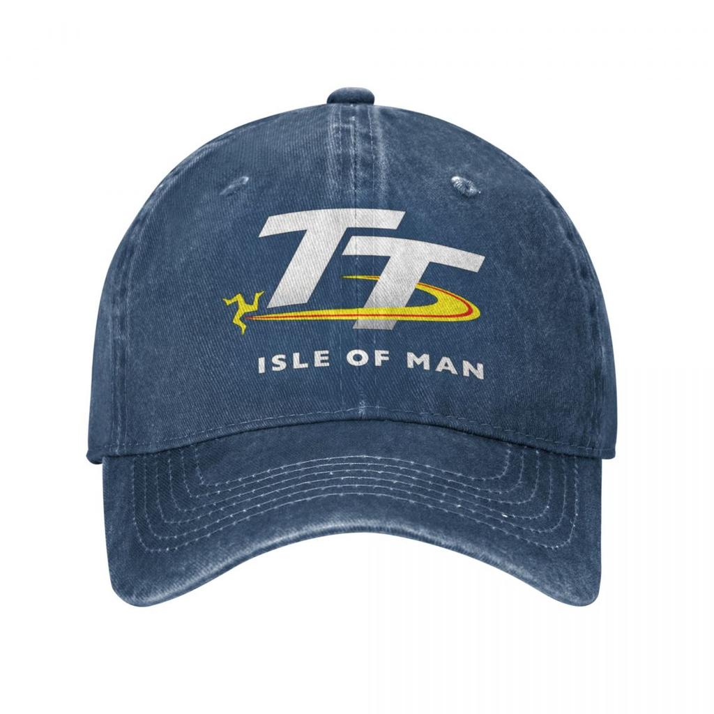 2023 Isle Of Man TT Races Merch Unisex Women Trucker Hat Motorcycle Racing Distressed Denim Washed Caps Hat Gift Snapback Cap