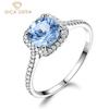 Korean 925 Sterling Silver Fashion Sky BluePersonalized Classic Ring for Women Fine Jewelry Wedding Engagement High Grade Party Gift
