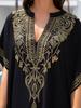 Women's Loose Long Beach Cover-up: Rayon Embroidery Bikini Sunscreen Robe