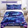 3PC Custom Name Galactic Horse Car Bedding Set Duvet Cover Closure Includes 1 Duvet Cover & 2 Pillowcases for Bedroom