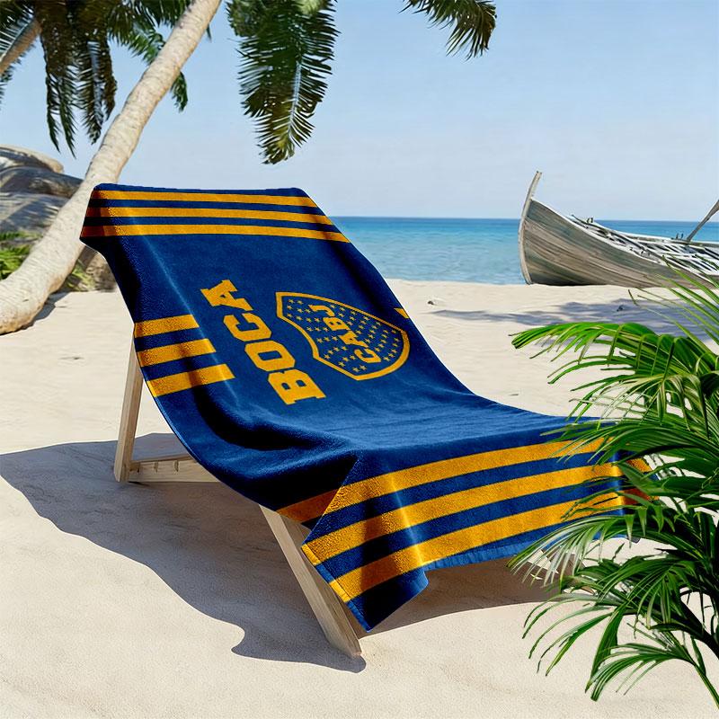 Club Atlético Boca Juniors Print Beach Towel, Large Soft Quick Dry Towel for Beach Camping Swimming