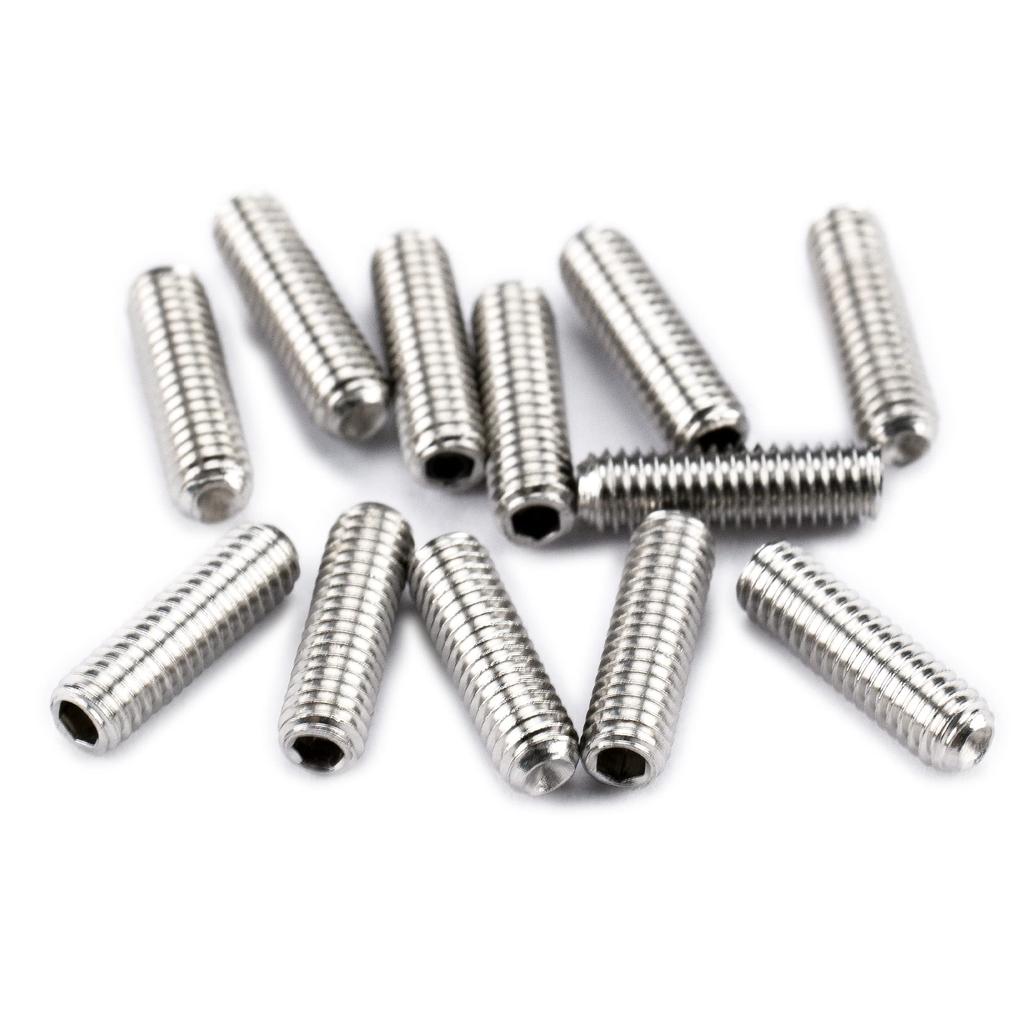 Musiclily Pro Metric M3X10mm Stainless Steel Saddle String Height Adjustment Screws for Import Electric Guitar Original Color of Strat/Telecaster
