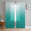 Cyan Turquoise Gradient Tulle In Sheer Curtains for Living Room Bedroom Kitchen Window Treatment Chiffon Curtain Blinds