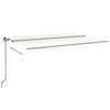 Manual Retractable Awning with LED Lights 500 X 300 Cm Cream