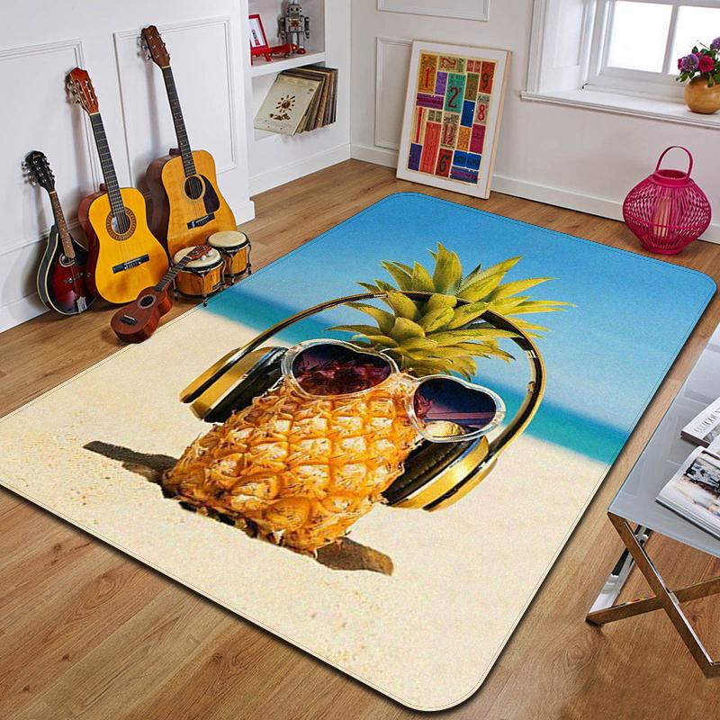 P-Pineapple Printed Carpet Fashion Yoga Mat Non-Slip Carpet Bedroom Decoration Outdoor Carpet Bedroom Birthday Gift