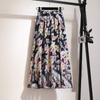 DX~~New Printed Chiffon Large Hem Skirt, Medium Length Half Skirt, Women's Floral Bohemian Tourism and Vacation Long Skirt, Beach Skirt