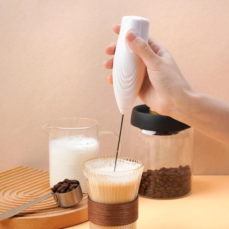 Вспениватель молока с большой ручкой, электрический, для вспенивания молока, ручной блендер для кофе, вспениватель для латте, размешиватель для напитков