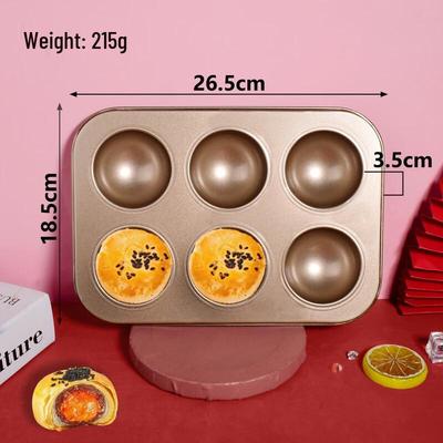 MDNG Набор форм для выпечки MDNG Golden, 6 полусфер, 3 шт.