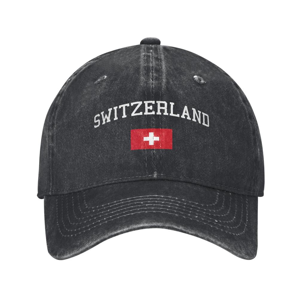 Swiss Switzerland Flag Trucker Hat Merch For Unisex Baseball Caps  Retro Headwear Cap Adjustable